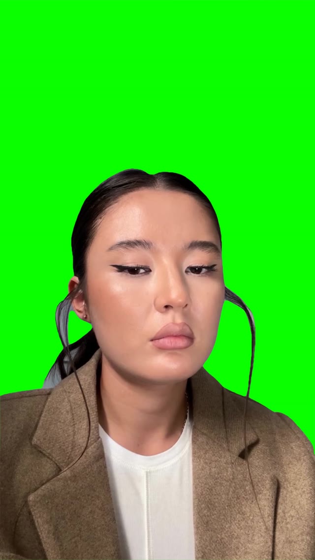 Mocking face green screen