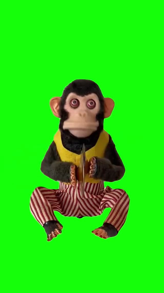 Monkey Cymbal Jolly Chimp green screen