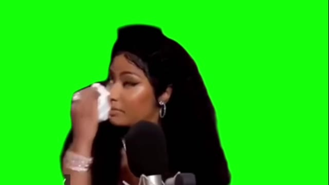 Nikki Minaj crying green screen