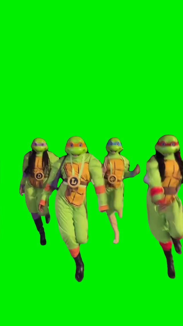 Ninja Turtles Divas Dancing green screen