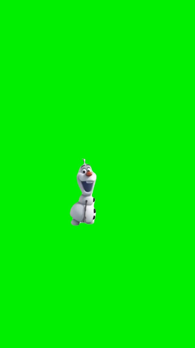 Olaf loses his nose green screen