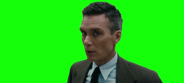 Oppenheimer Staring green screen