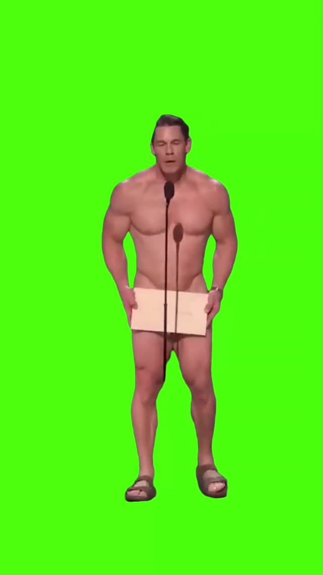 Oscars 2024 John Cena Appears NUDE green screen