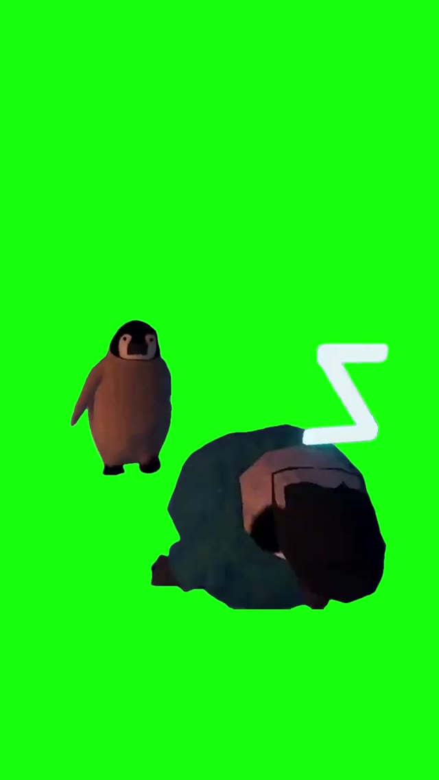 Penguin Beating Up Another Penguin green screen