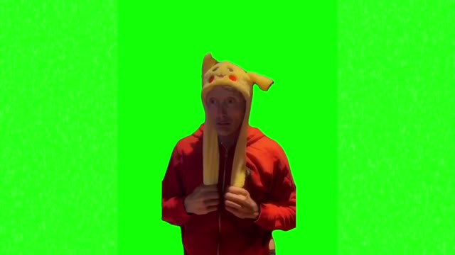 Picachu ears talking green screen