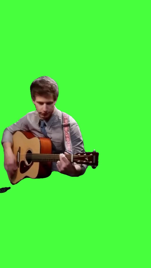 Playing Guitar and Screaming green screen