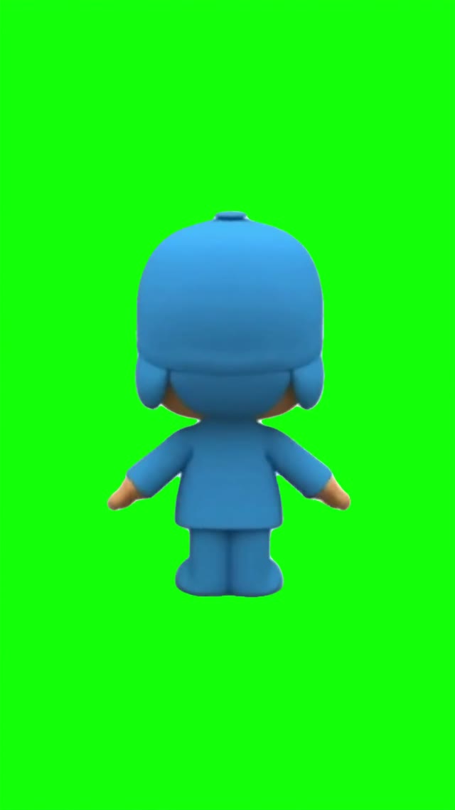 Pocoyo dances Lou Lou green screen