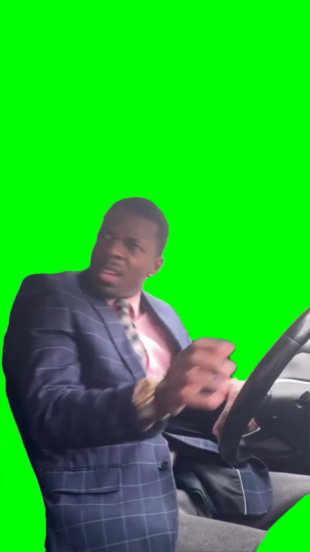 Punching in the car green screen