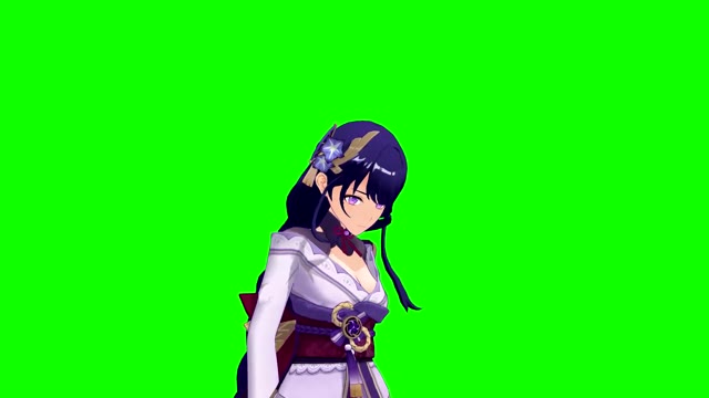 Raiden Shogun Persona Specialist green screen