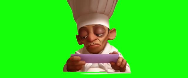 Ratatouille Chef Skinner Reading Letter Scene green screen