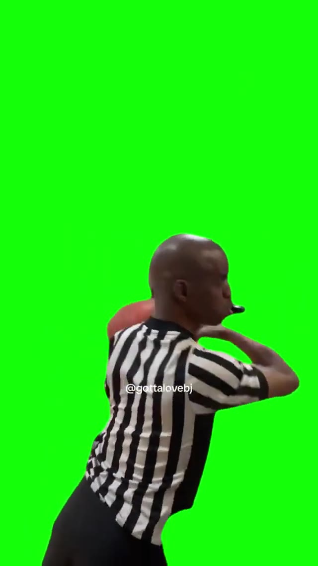 Referee Catches Another Basketball green screen
