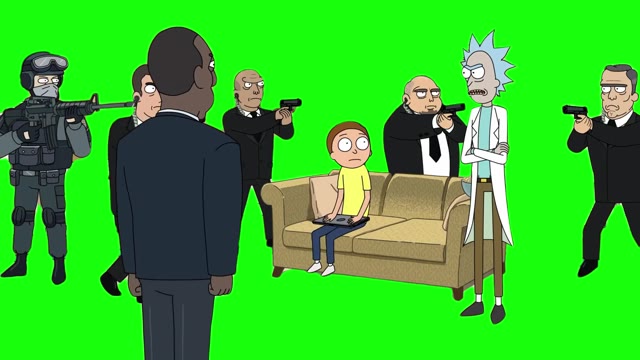 Rick and Morty Instant Death green screen
