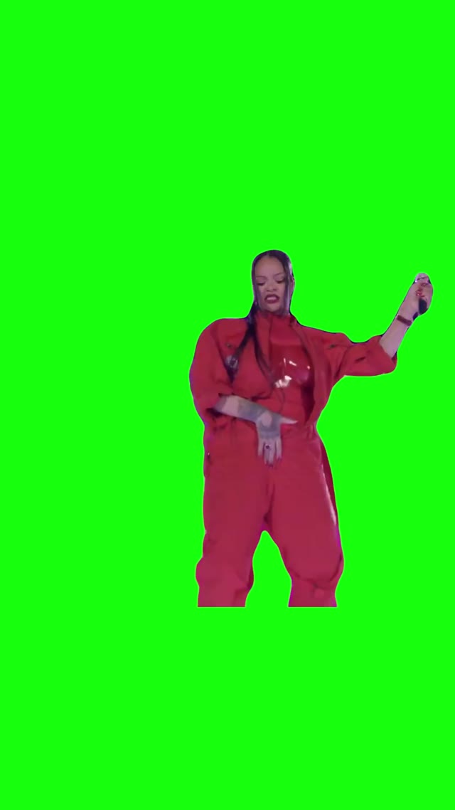 Rihanna Smelling Herself Super Bowl LVII Halftime Show green screen