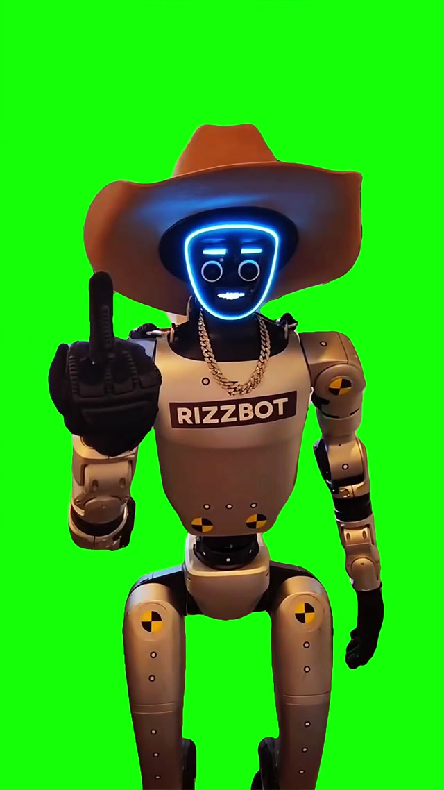 Rizzbot finger green screen