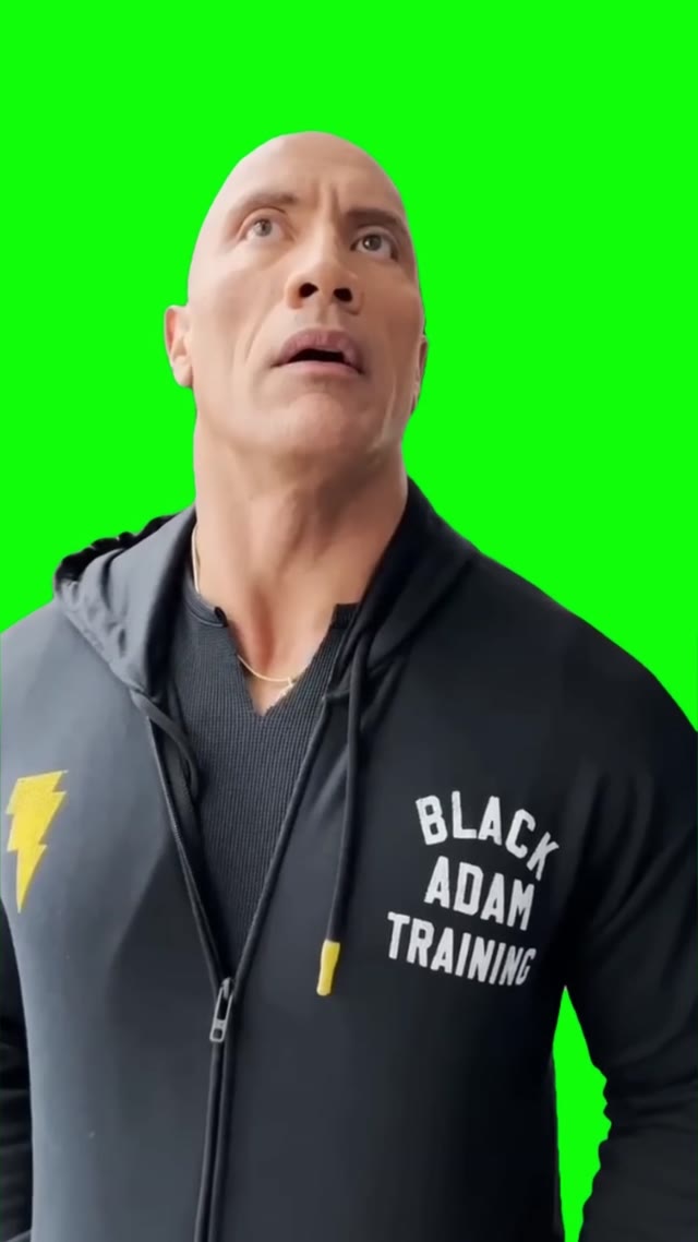 Rock turns into black adam green screen