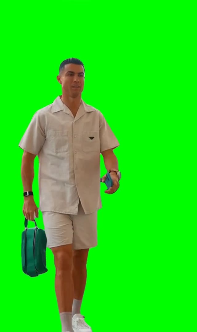 Ronaldo meowing green screen