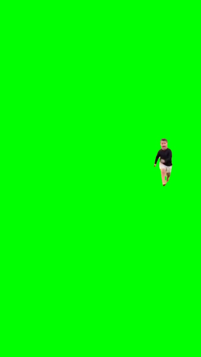 Running away green screen