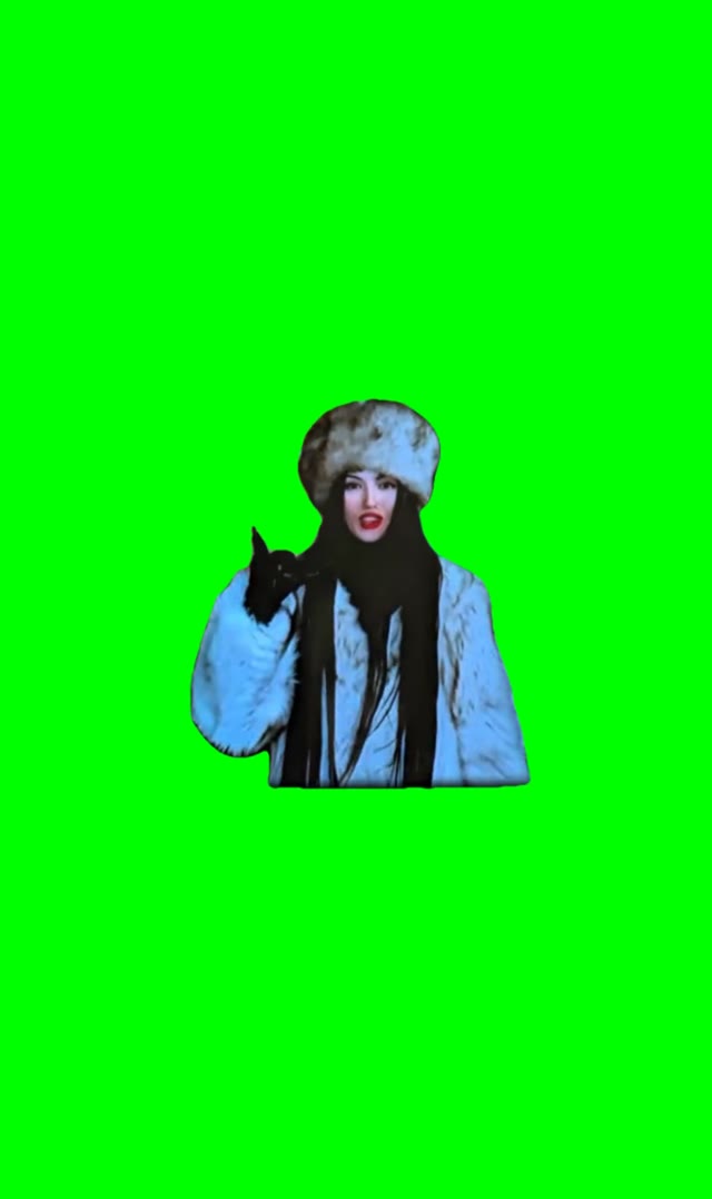 Russian girl singing green screen