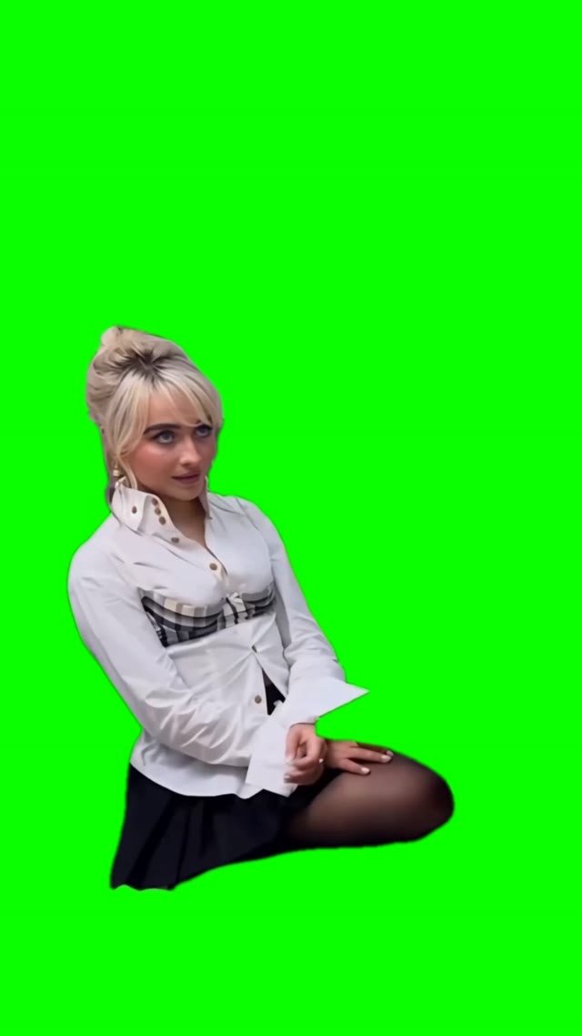 Sabrina judging green screen