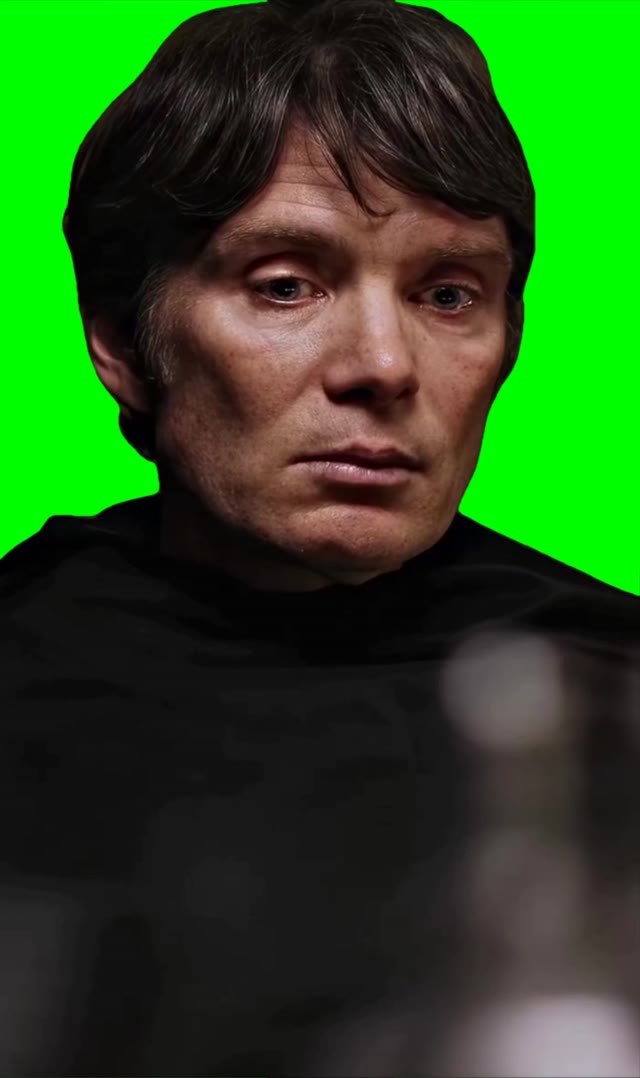 Sad man crying green screen