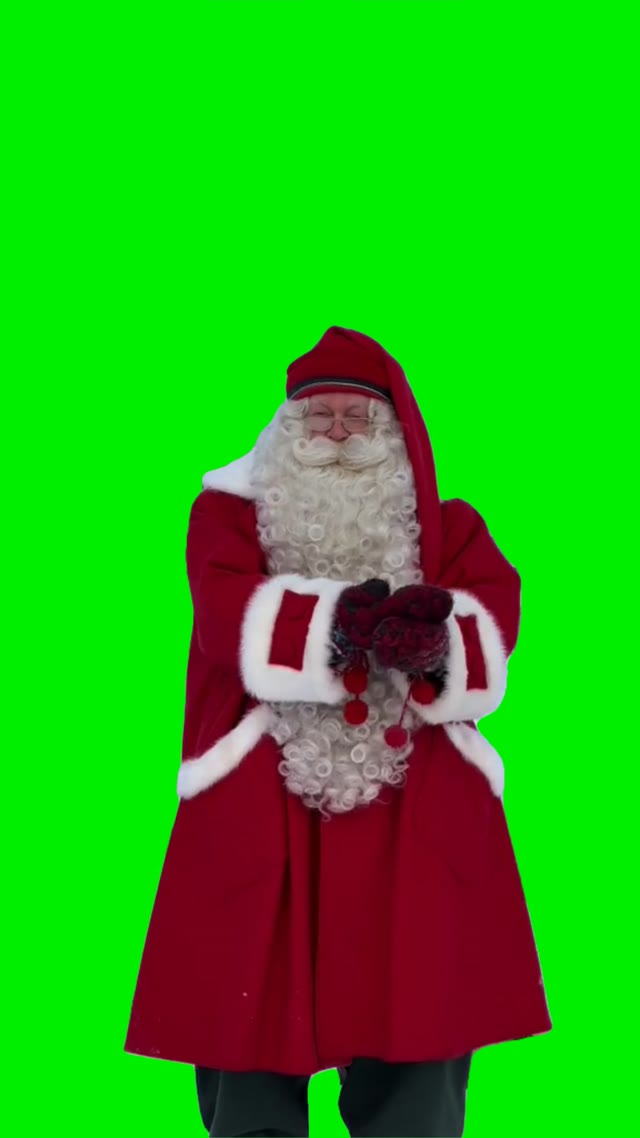 Santa Claus Waves green screen