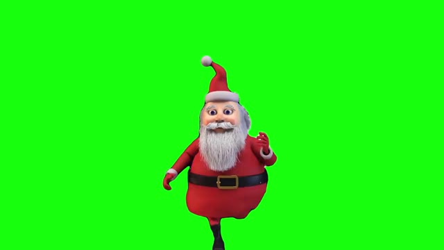 Santa Running _ green screen