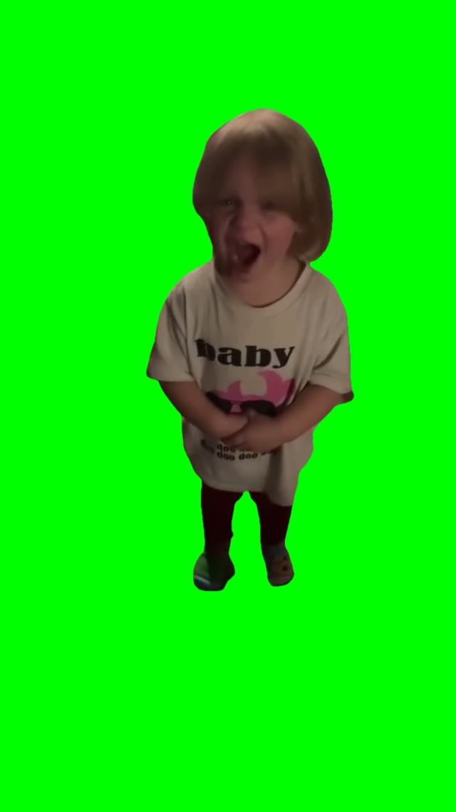 Screaming kiddo green screen