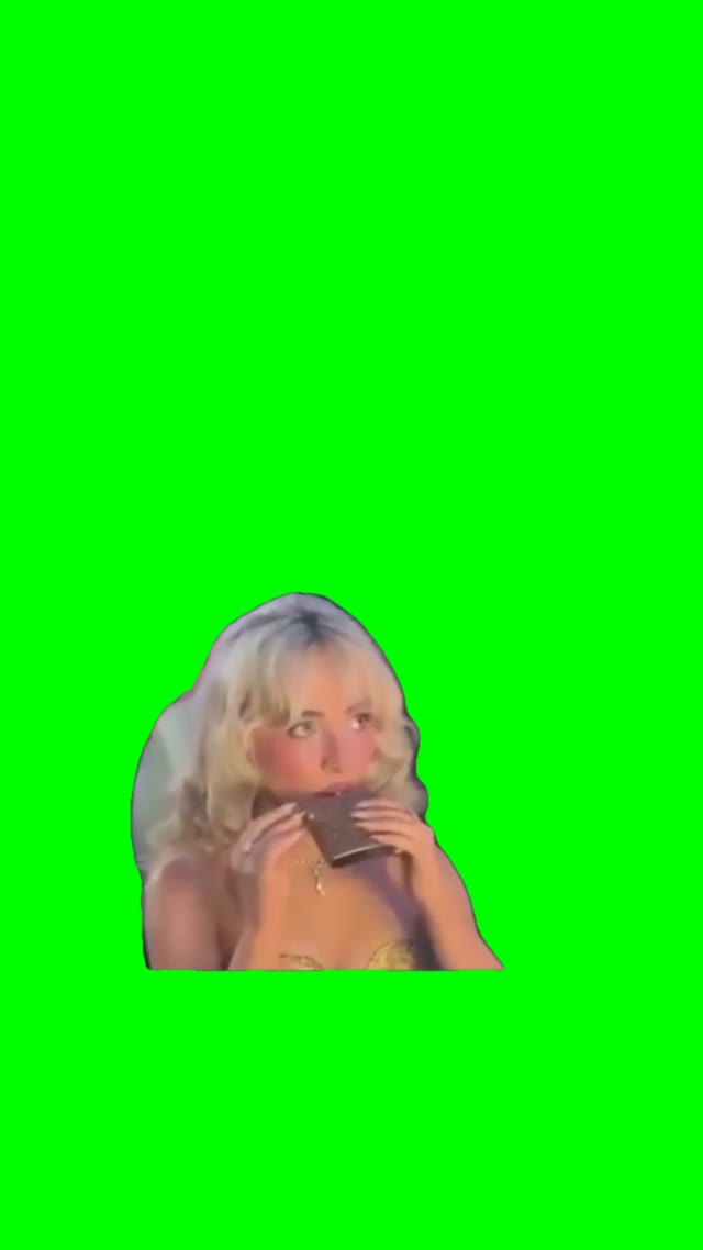 Serena taking a sip green screen