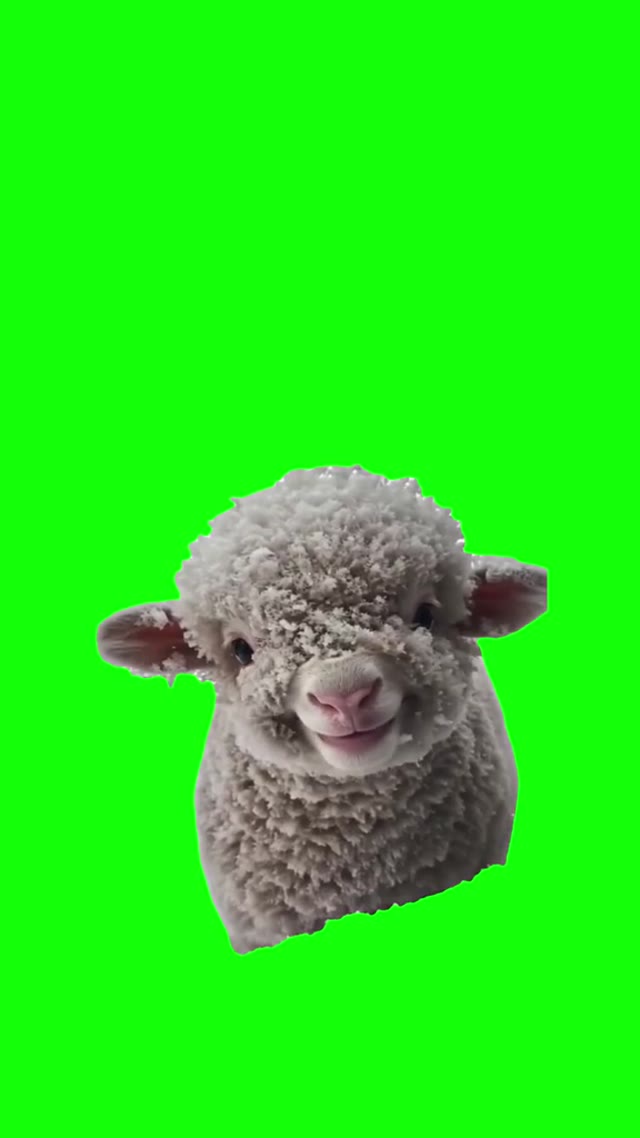 Sheep smiling green screen