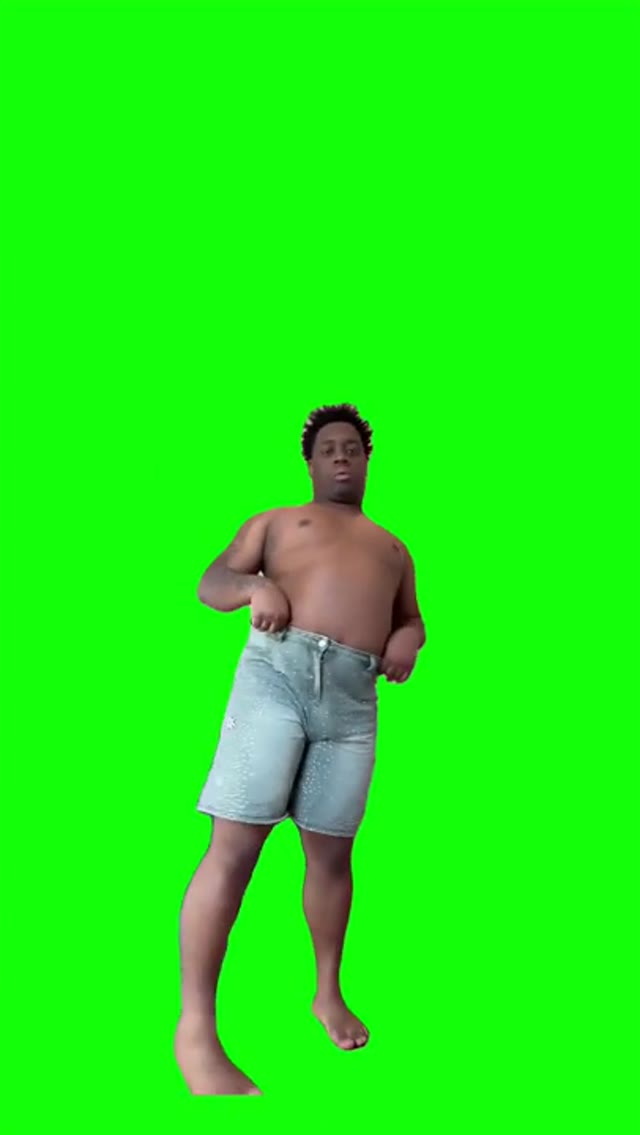 Shirtless Man Dancing  green screen