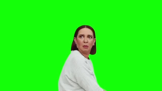 Shocked stare green sceeen green screen