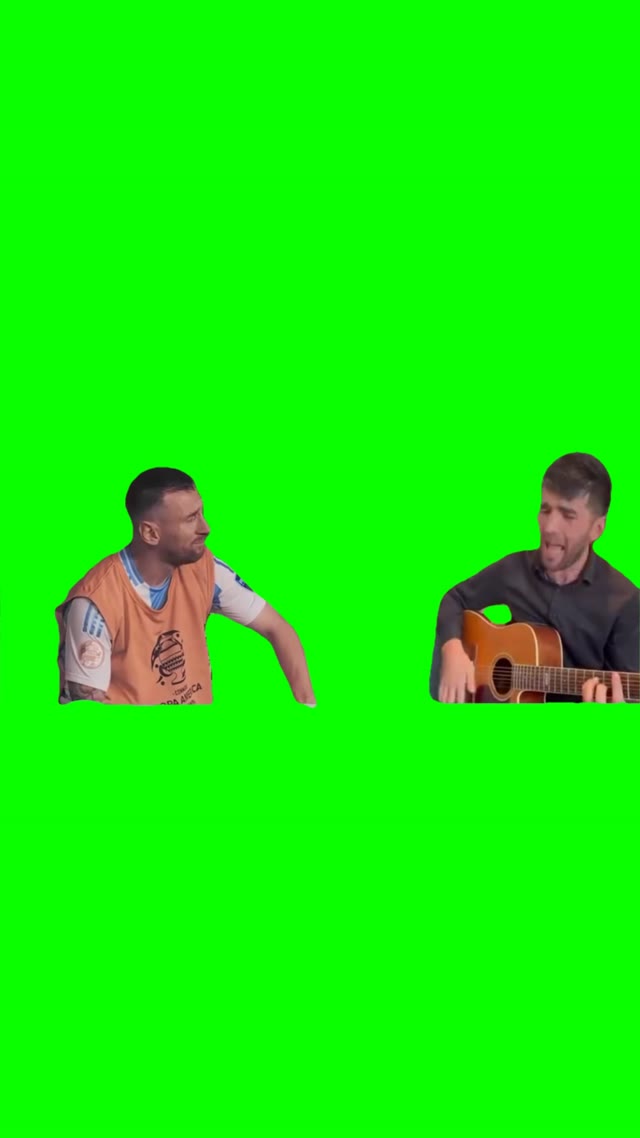 Singing sad song green screen