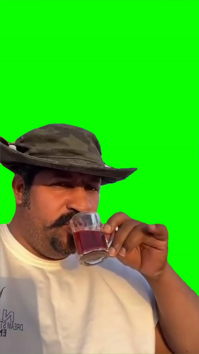 Sipping on Tea green screen