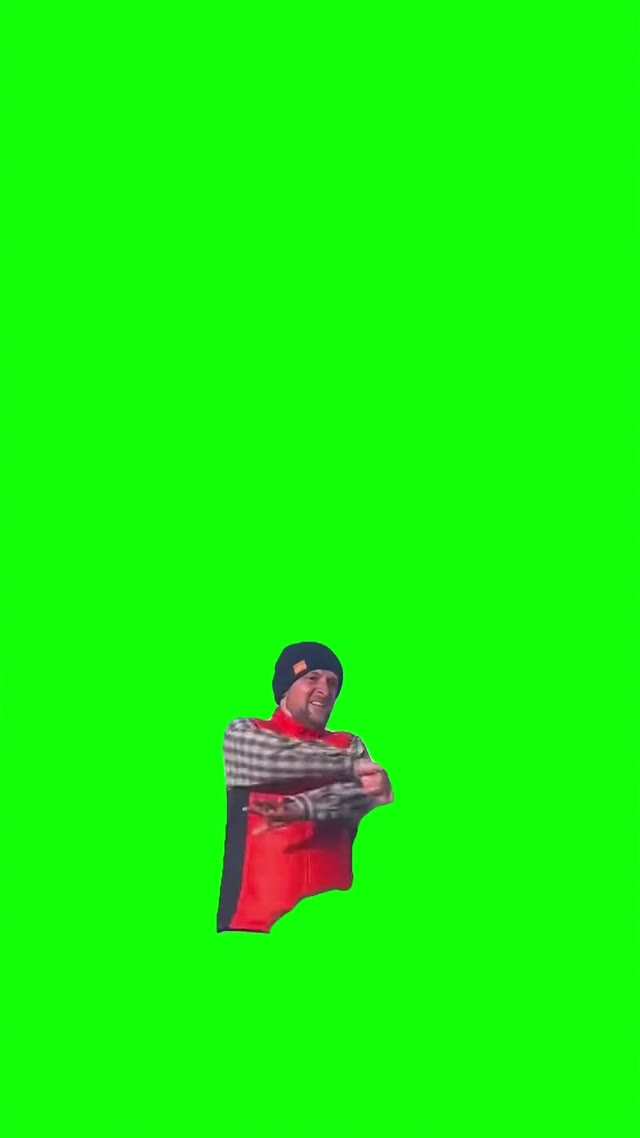 Ski dude dancing green screen