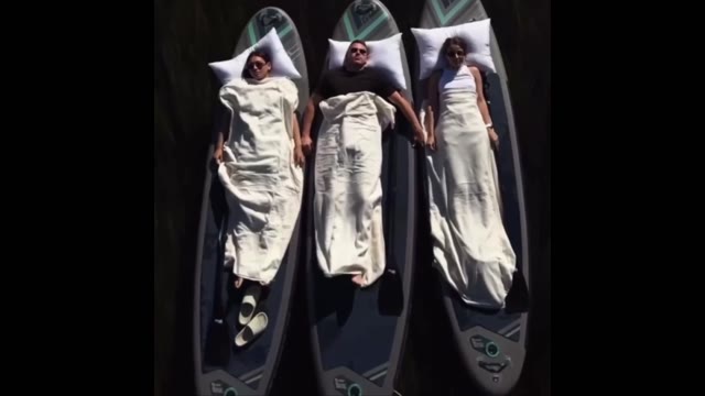 Sleeping on Paddleboards green screen