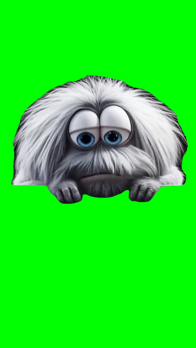 Sleepy fluffy  green screen