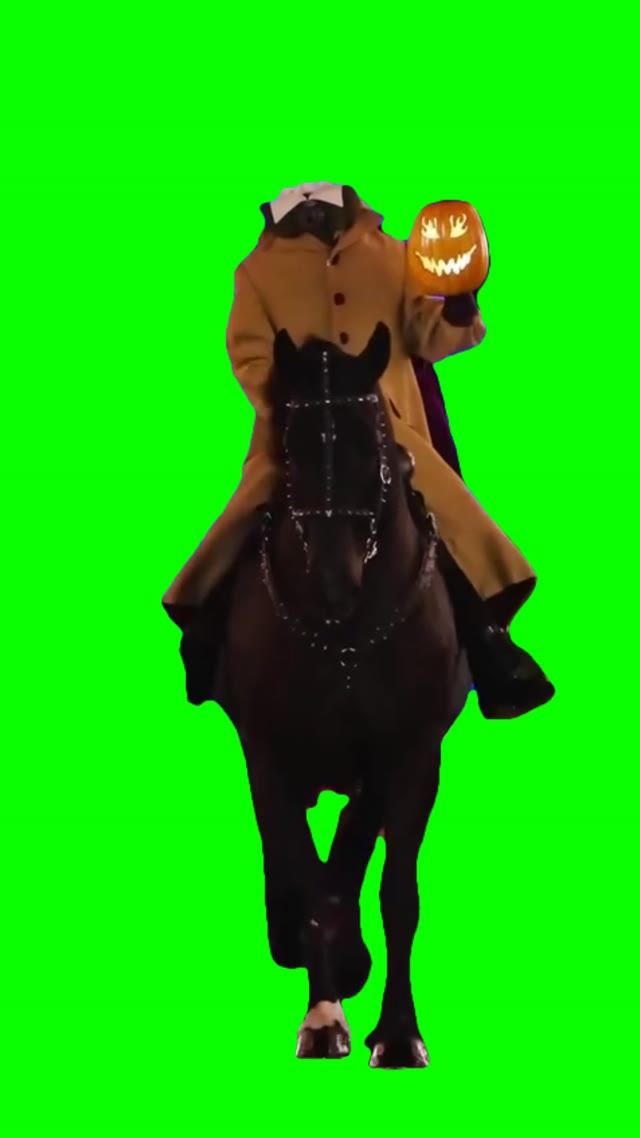 Sleepy hollow on horse green screen