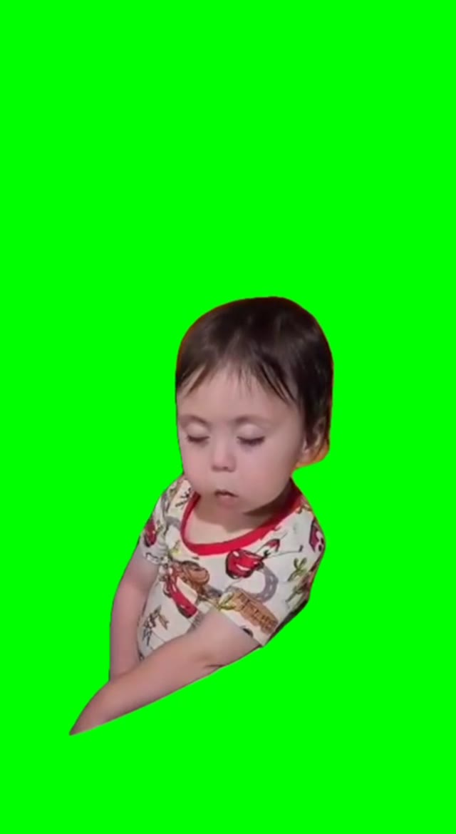 Sleepy kid green screen