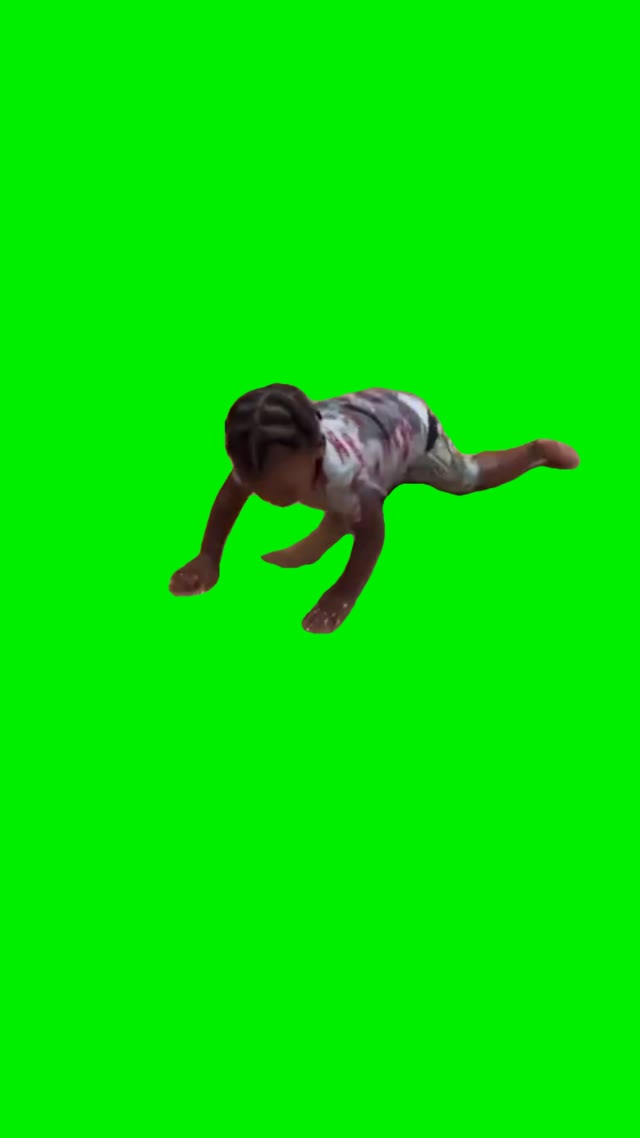 Slippery kid green acreen green screen