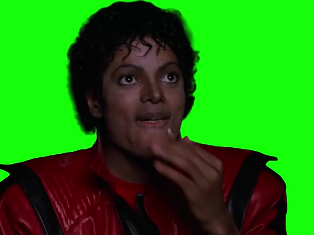 Smilling Michael Jackson Eating Popcorn green screen
