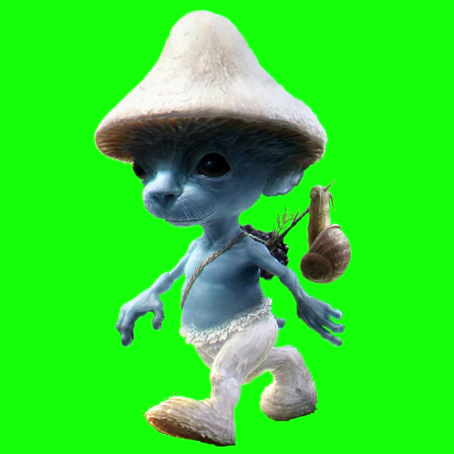 Smurf Cat Walking green screen