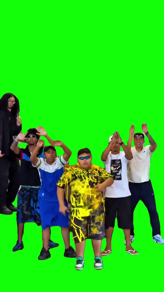 Squad dancing green screen