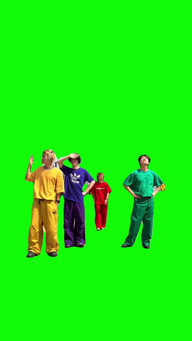 Squad dancing green screen