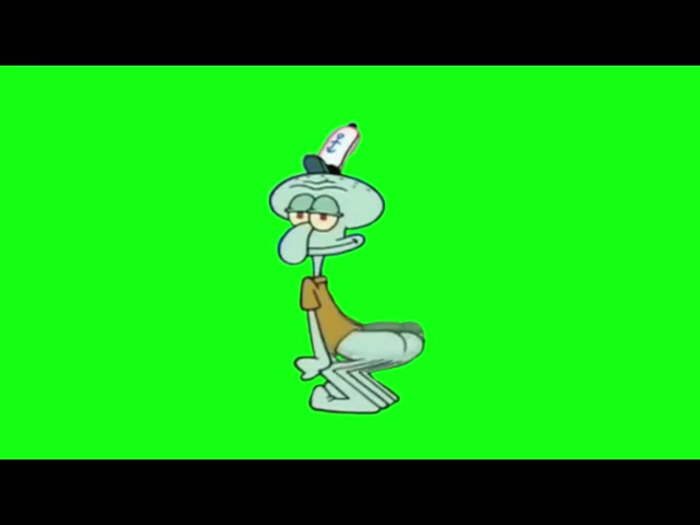Squidward Twerking green screen