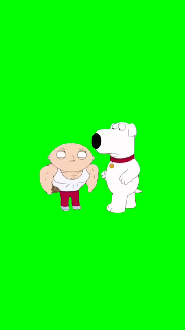 Stewie Blocking rian green screen