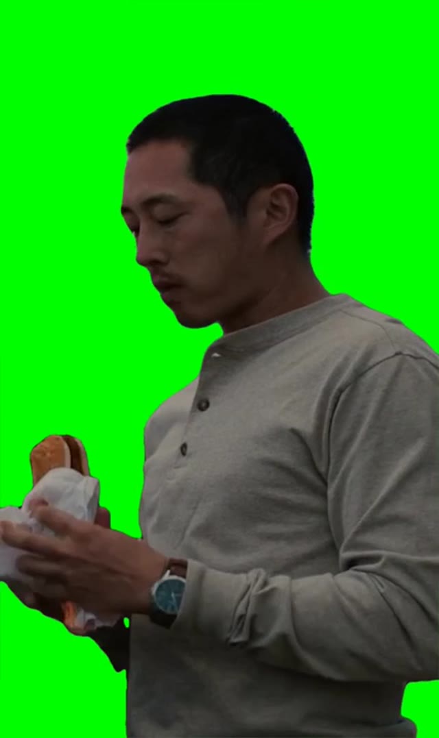 Stress eating green screen