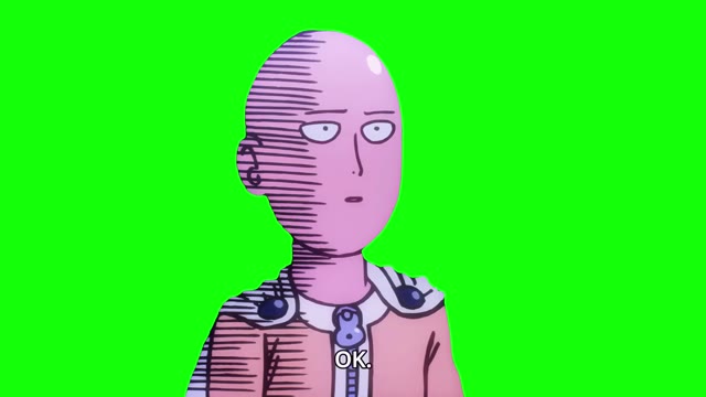 Suka One punch man green screen