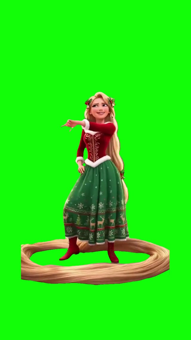Tangled Rapunzel Dancing green screen