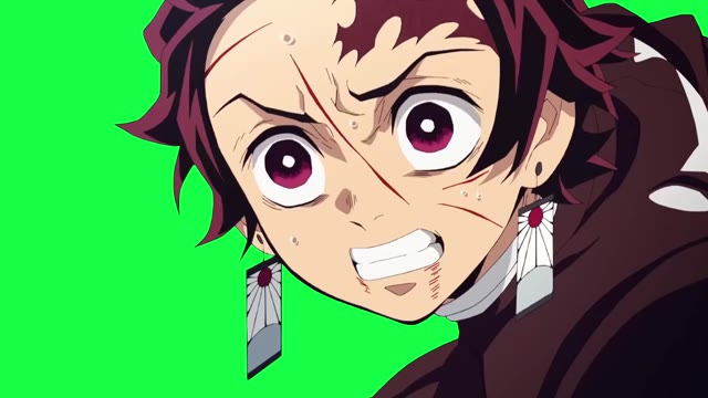 Tanjiro Demon Slayer Anime 1 green screen