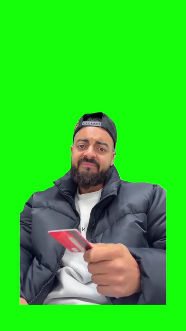 Tapping credit card green screen